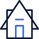 Free House Blue Black Lineal Icon