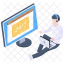 24/7 Service  Icon