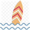 Beach Surfboard Sun Icon