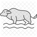 Buffalo In Water Buffalo Water Icon
