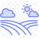 Cloudy farm field  Icon