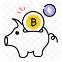 Crypto Savings Bitcoin Savings Piggy Bank Icon