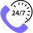 Customer Support 24 Hours Call Icon