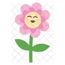 Cute Happy Flower Character  Icon