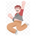 Cute Male Happy and Cheering  Icon