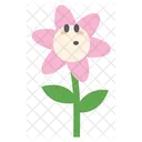 Cute Pink Flower Character  Icon