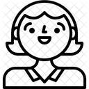 Female With Collar Tee  Icon