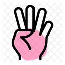 Four Finger Hand Sign High Five Icon