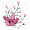 Half Bloom Pink Flower Bush  Icon