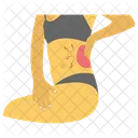 Injured Female Ribs Pain Back Pain Icon