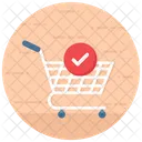 Zur Kasse Gehen Einkaufswagen Verifizierter Einkauf Symbol