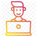 Man Using Laptop Man User Icon