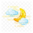 Moon Clouds Sky Icon