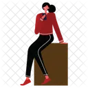 Using Phone Holding Mobile Phone Icon