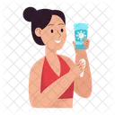 Using Sunscreen Girl Sunblock Icon